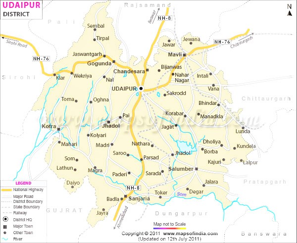 Udaipur Map, Udaipur Tourist Map, Google Map Udaipur - Udaipur City Map